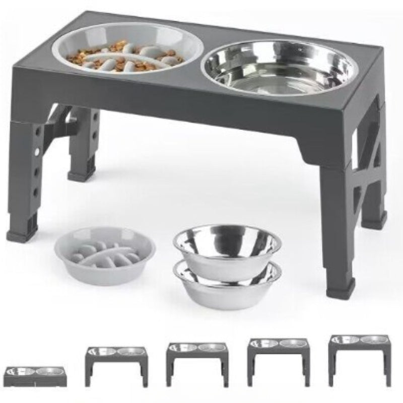 Elevated Anti-Tumble Feeding Bowl with Neck Protection for Pets