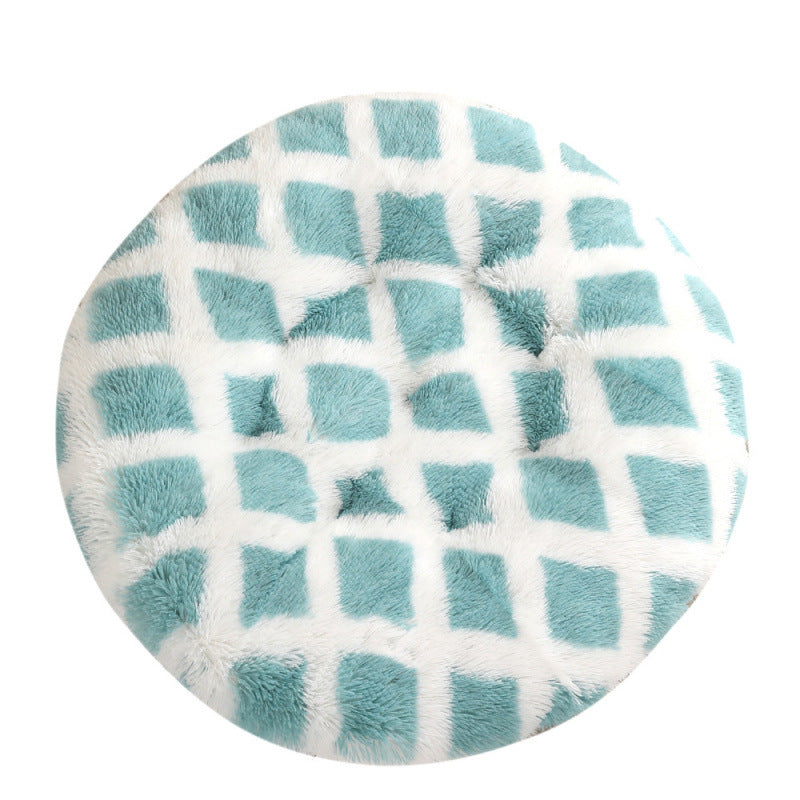 Round Plush Pet Bed Warm Sleeping Mat For Comfortable Rest