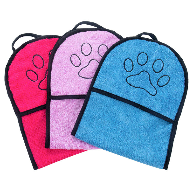 Solid Color Pet Bath Towel for Quick Drying