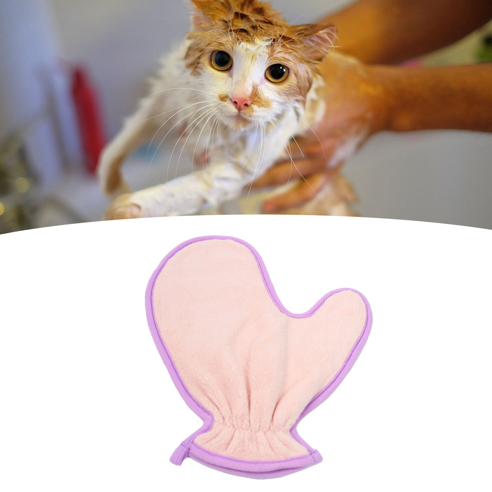 Double-Sided Absorbent Pet Bath Gloves Soft Lightweight Towel