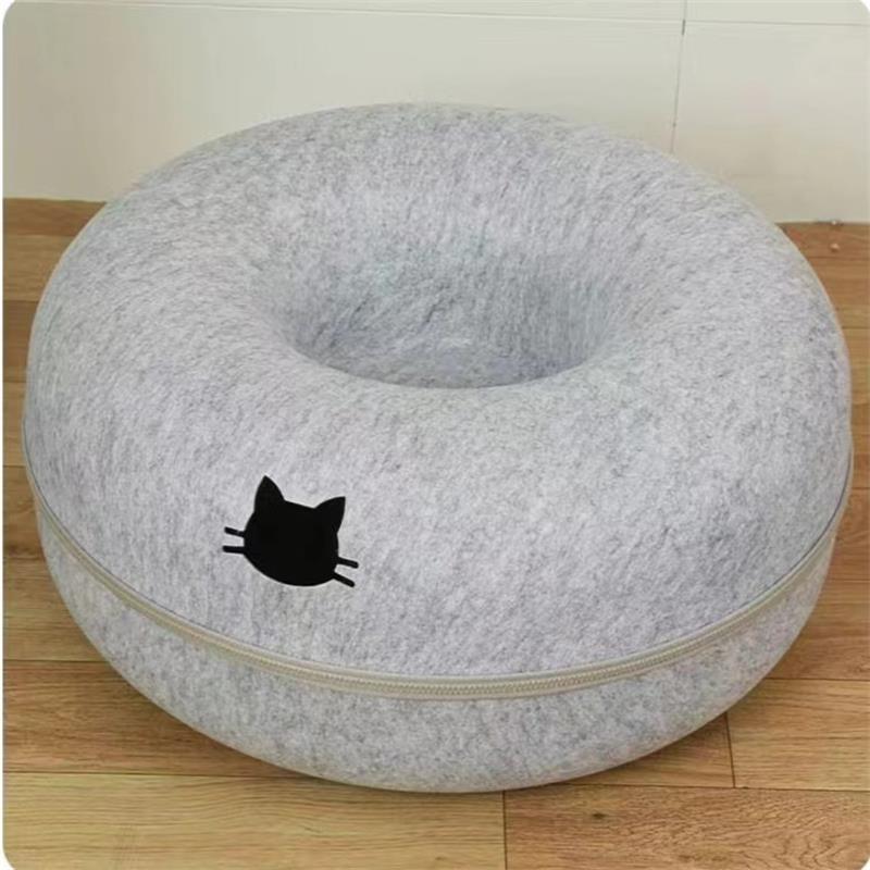 Comfortable Round Pet Bed Tunnel For Play And Rest
