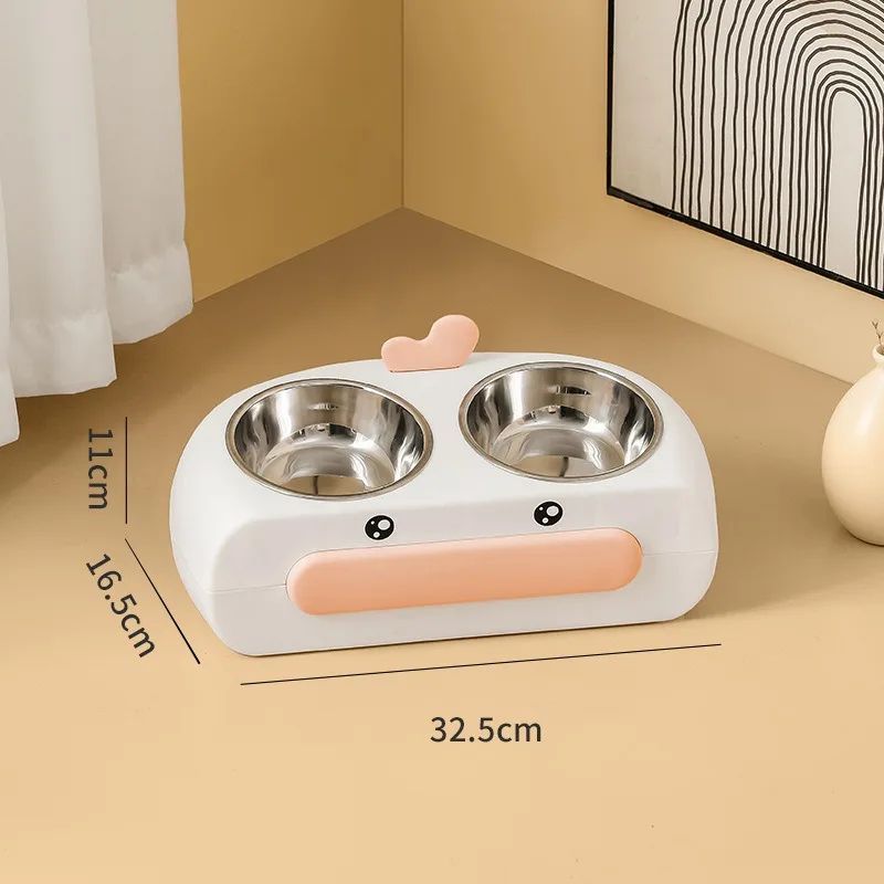 Duck Design Double Feeding Bowls for Pets