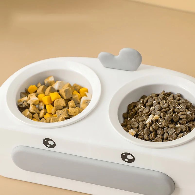 Duck Design Double Feeding Bowls for Pets