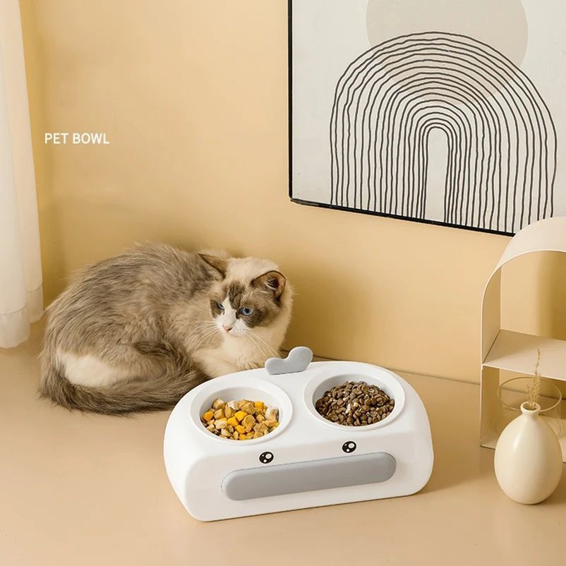 Duck Design Double Feeding Bowls for Pets
