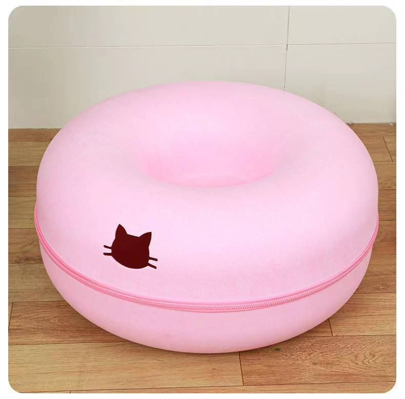 Comfortable Round Pet Bed Tunnel For Play And Rest