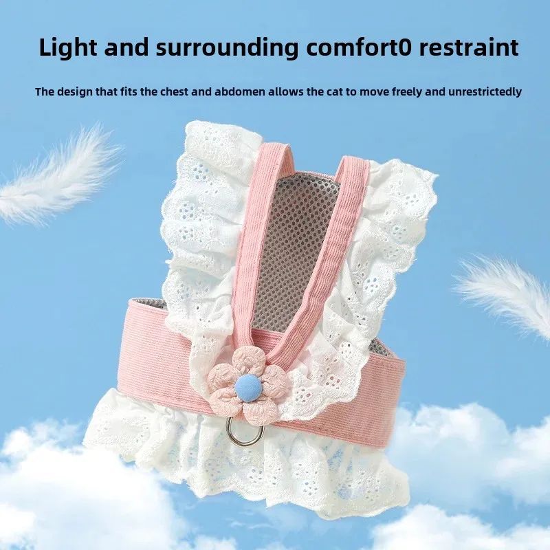 Pet Leash And Collar Set With Back Strap For Safe Walking