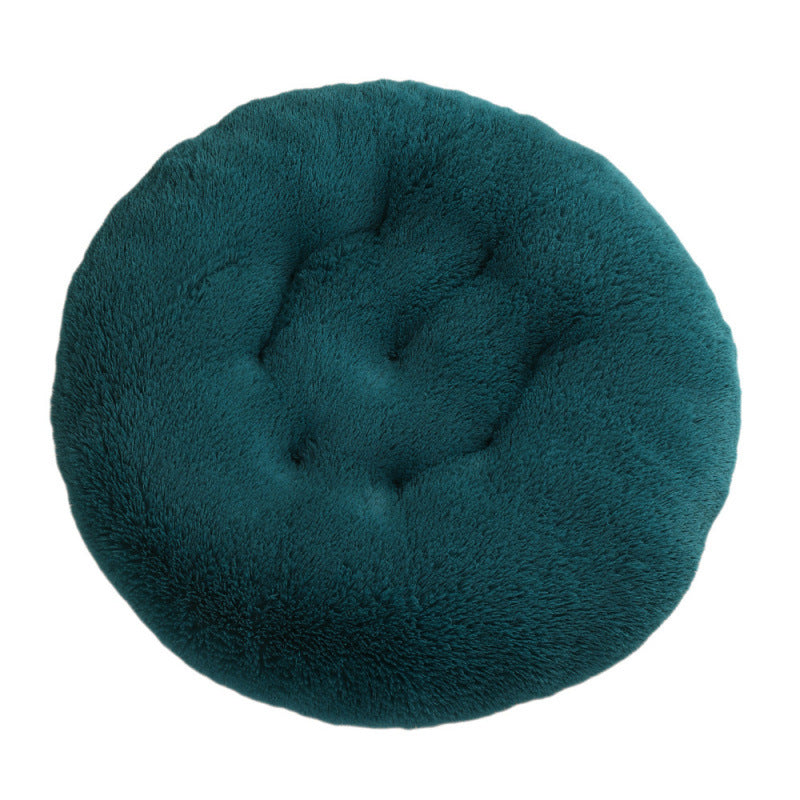 Round Plush Pet Bed Warm Sleeping Mat For Comfortable Rest