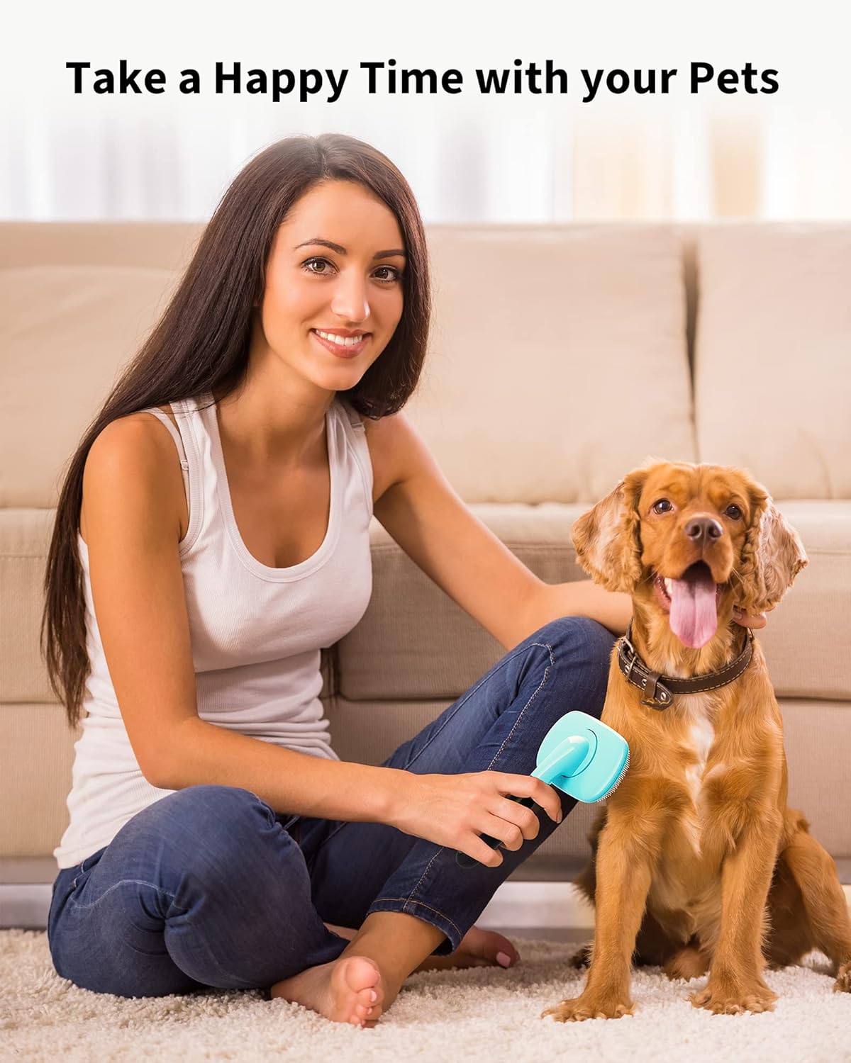Pet Grooming Brush Shedding Tool For Hair Removal And Care