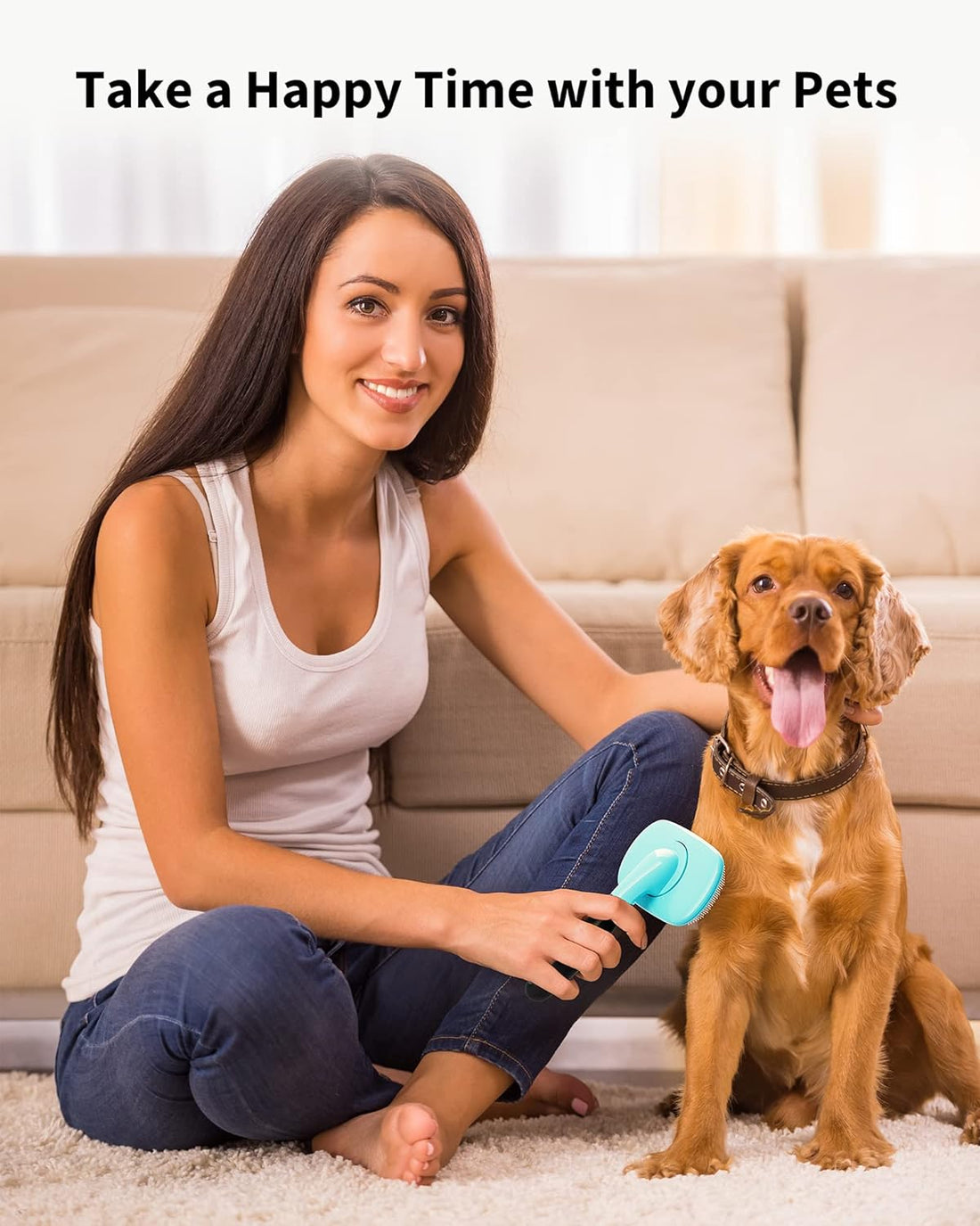 Pet Grooming Brush Shedding Tool For Hair Removal And Care