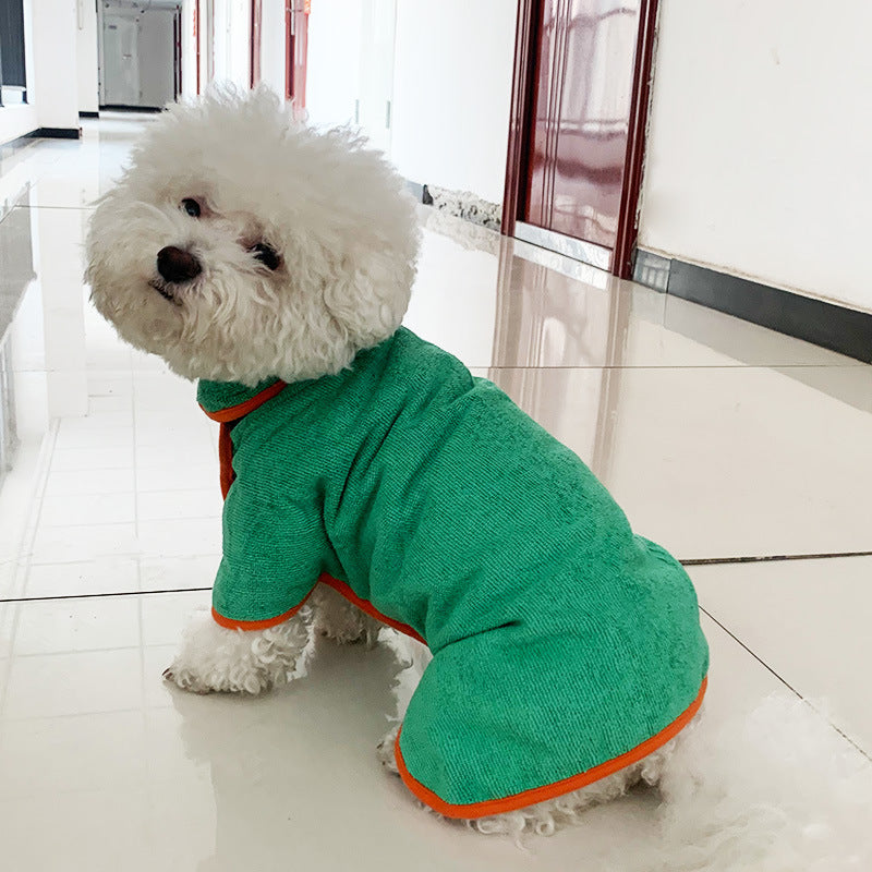 Fast-Drying Microfiber Pet Bathrobe Soft Absorbent Grooming Towel