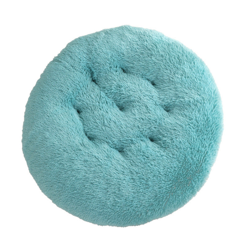 Round Plush Pet Bed Warm Sleeping Mat For Comfortable Rest