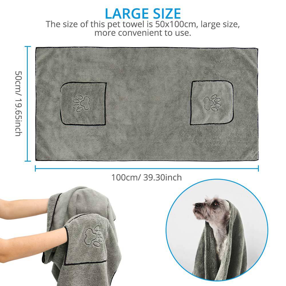 Super Absorbent Large Pet Bathrobe Towel For Quick Drying