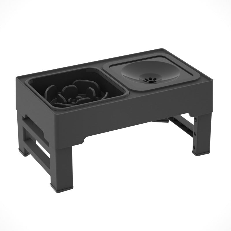 Double Stainless Pet Bowls with Adjustable Elevated Feeding Stand