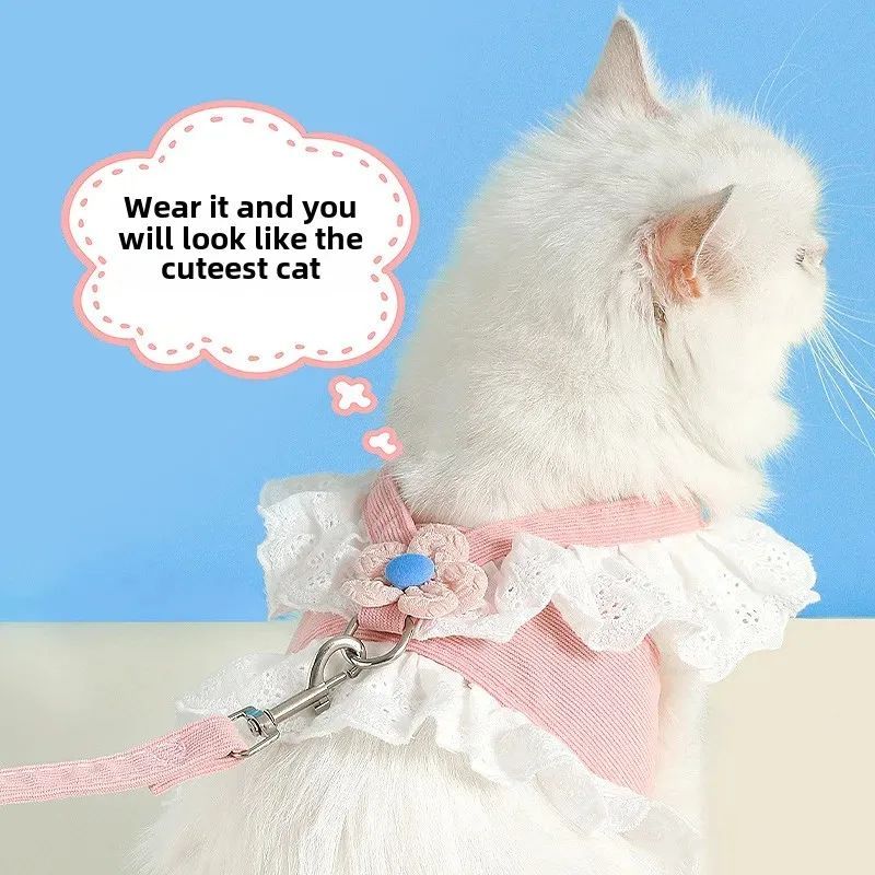 Pet Leash And Collar Set With Back Strap For Safe Walking