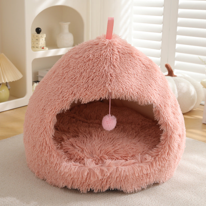 Winter Plush Warm Pet Bed For Cozy And Comfortable Sleep