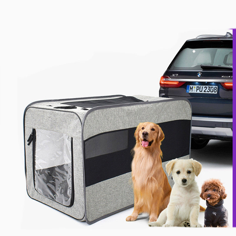 Portable Foldable Pet Carrier Bag With Safety Zipper Lock