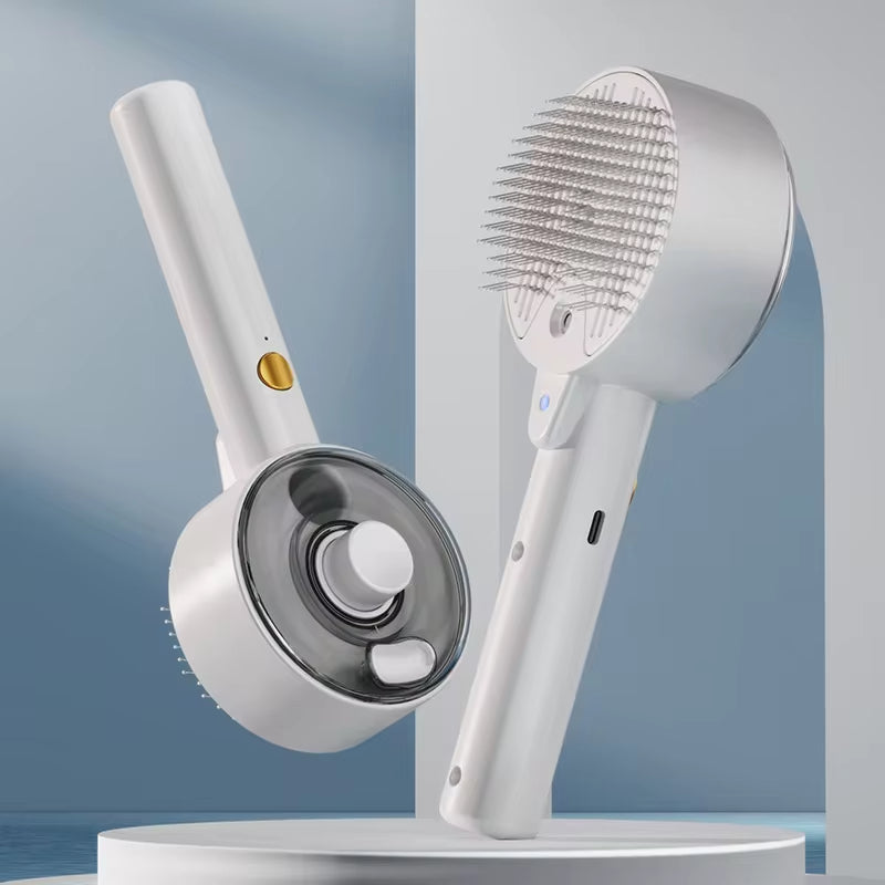 Pet Electric Steam Grooming Brush With Sprayer And Massage Comb