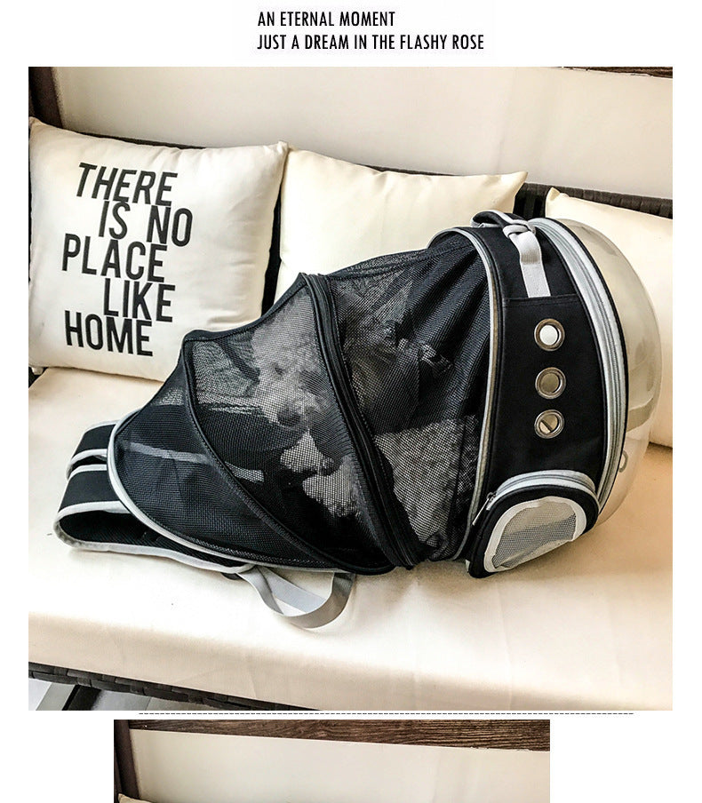 Portable Pet Backpack Carrier Bubble Capsule Design 360 Degree View