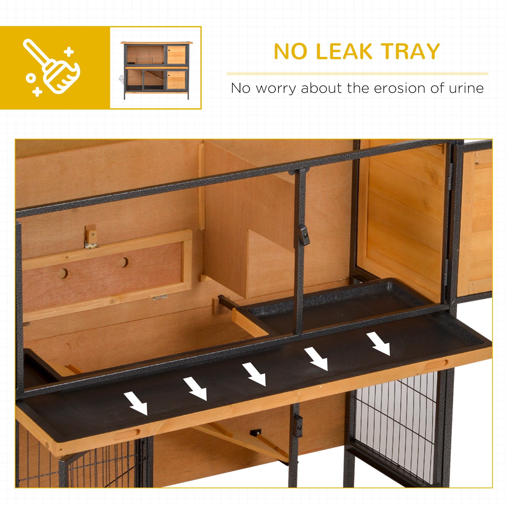 Large Two Story Wooden Pet Hutch Cage Outdoor Indoor