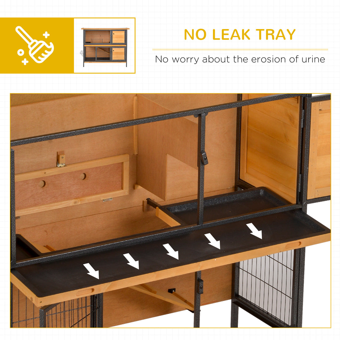 Large Two Story Wooden Pet Hutch Cage Outdoor Indoor
