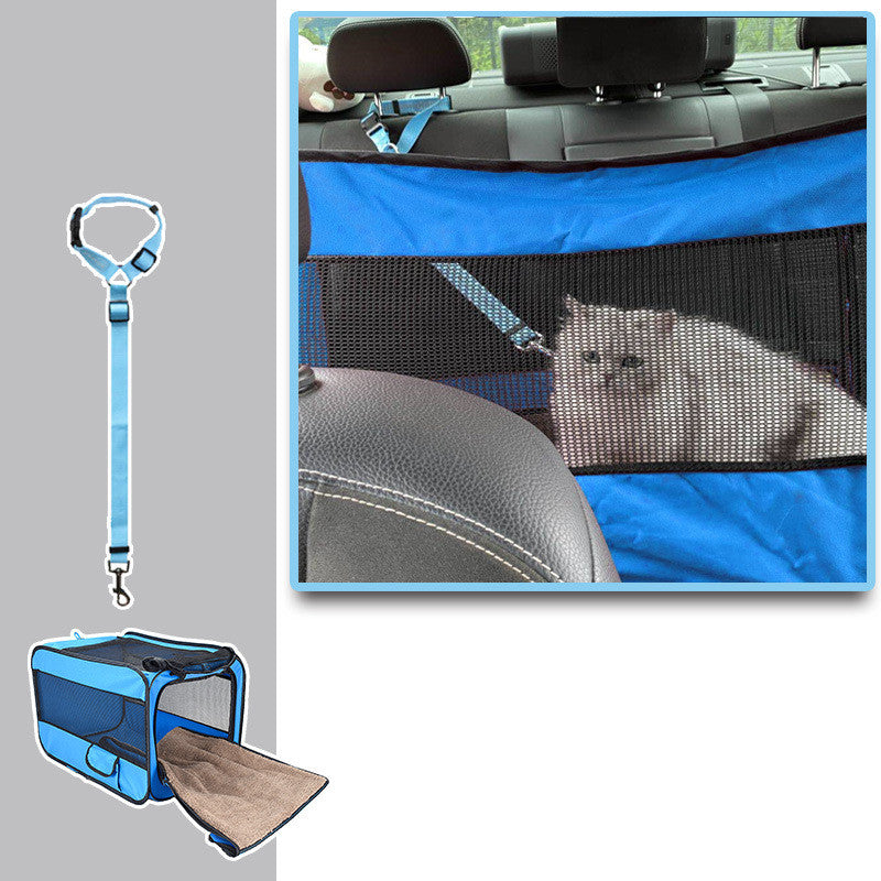 Portable Foldable Pet Carrier Bag With Safety Zipper Lock