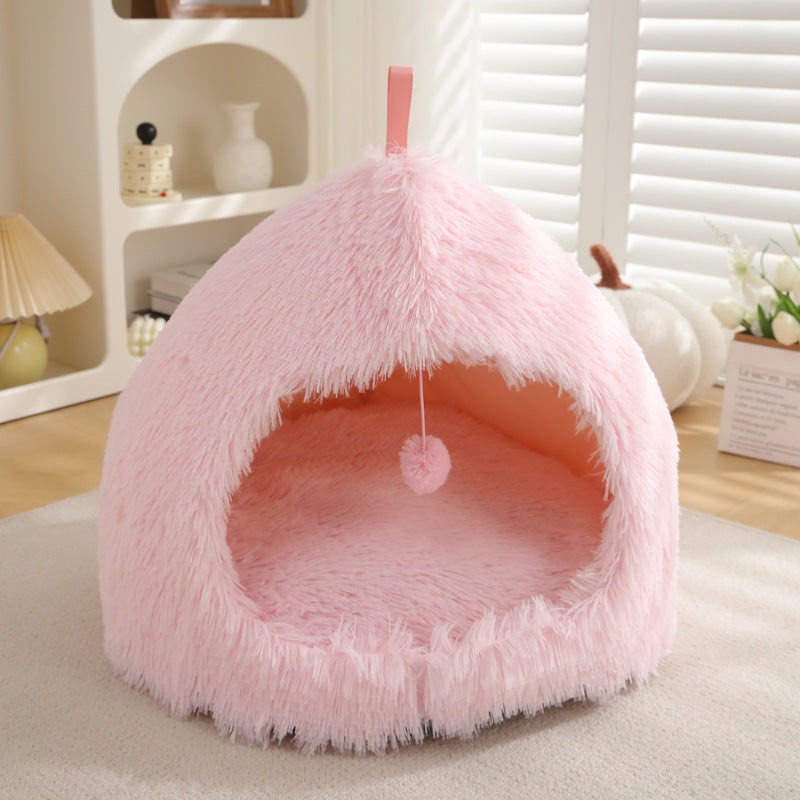 Winter Plush Warm Pet Bed For Cozy And Comfortable Sleep