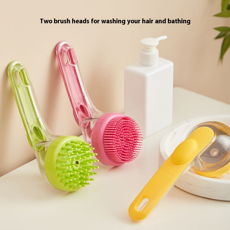 Long-Handle Pet Bath Brush For Grooming And Cleaning