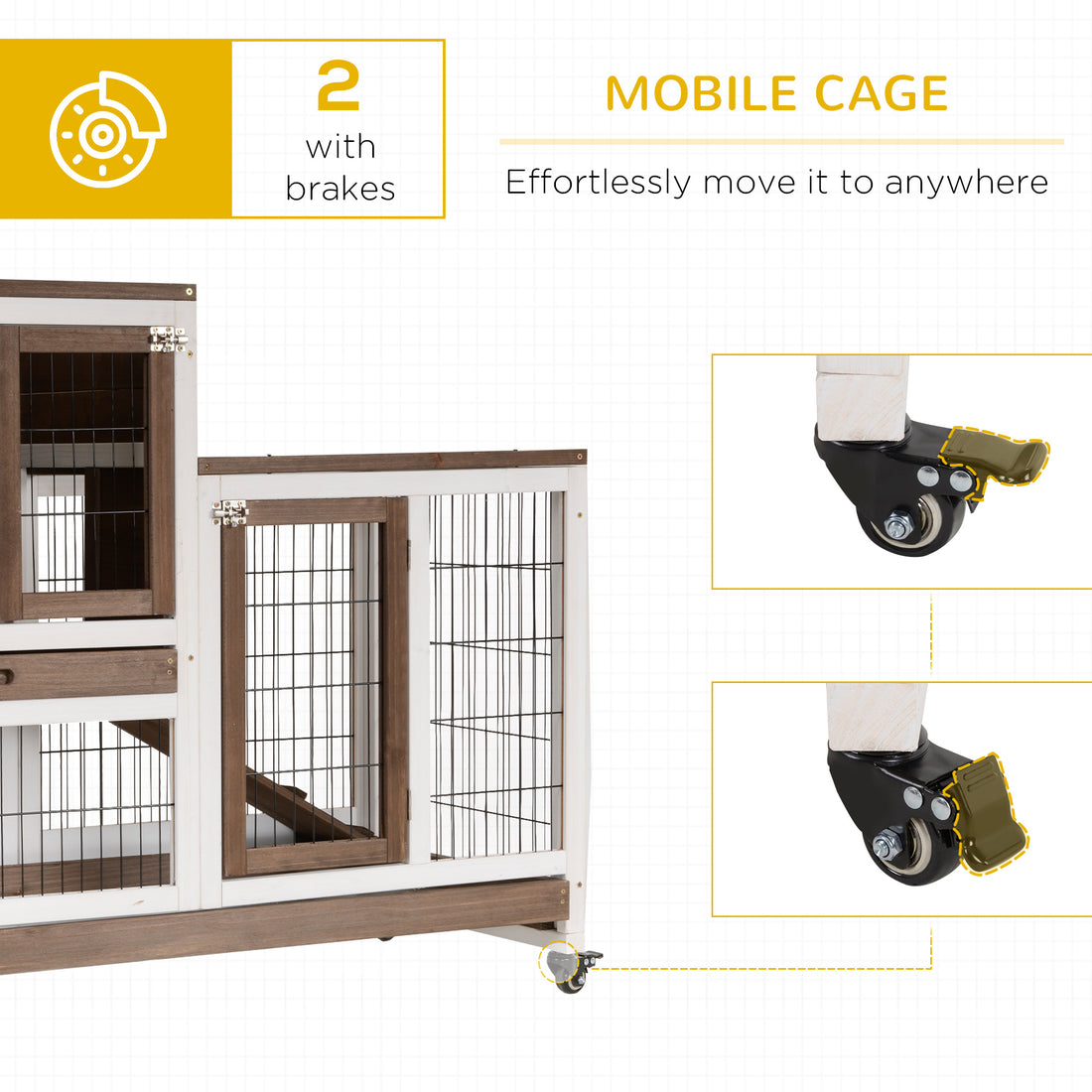 Elevated Wooden Pet Hutch Cage