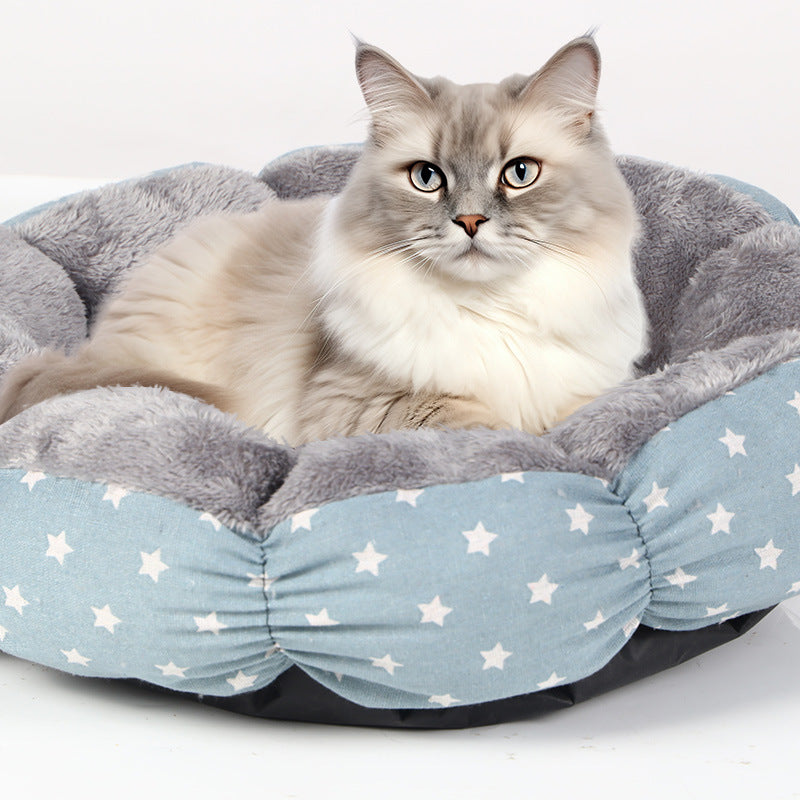 Calming Donut Pet Bed Round Fluffy Bed For Small Pets