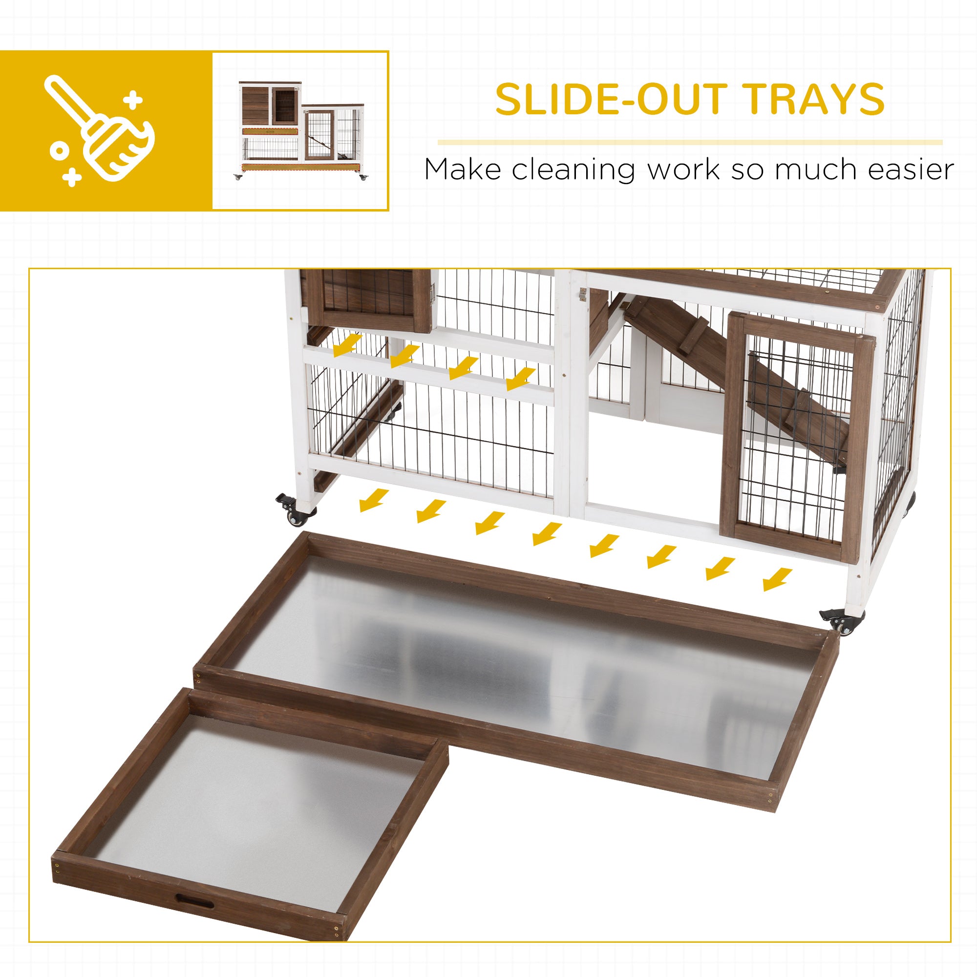 Elevated Wooden Pet Hutch Cage