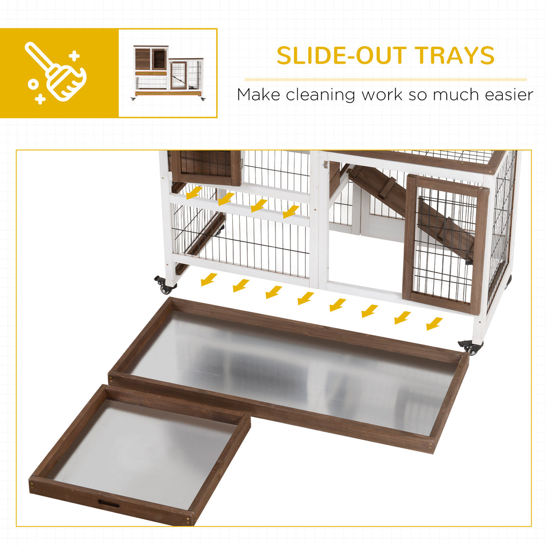 Elevated Wooden Pet Hutch Cage