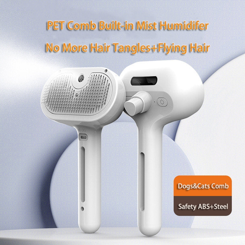 Pet Self Cleaning Grooming Comb With Mist Humidifier And Hair Remover