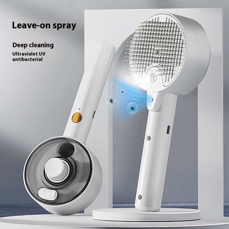 Pet Steam Grooming Brush Self Cleaning Hair Remover For Shedding And Care