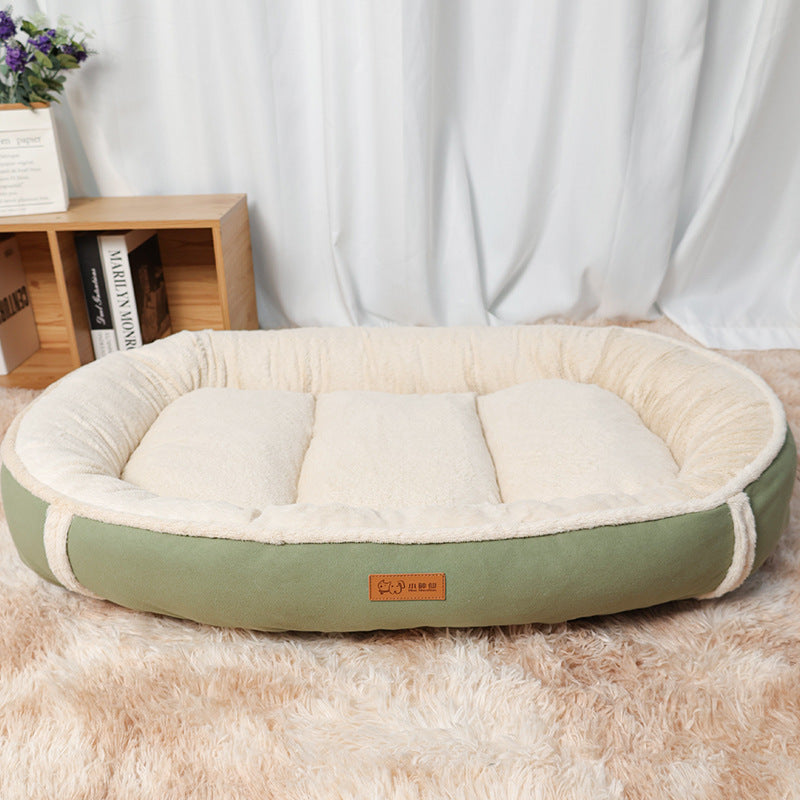 Linen Round Pet Bed Mat Non Slip Nest For Comfortable Sleep