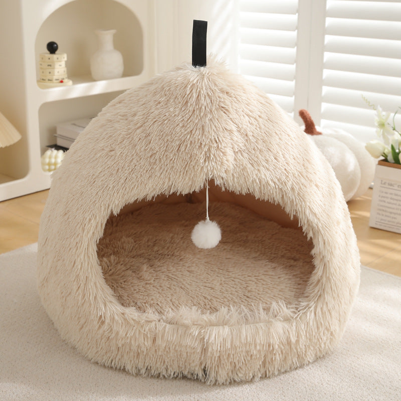 Winter Plush Warm Pet Bed For Cozy And Comfortable Sleep