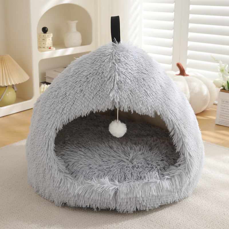 Winter Plush Warm Pet Bed For Cozy And Comfortable Sleep