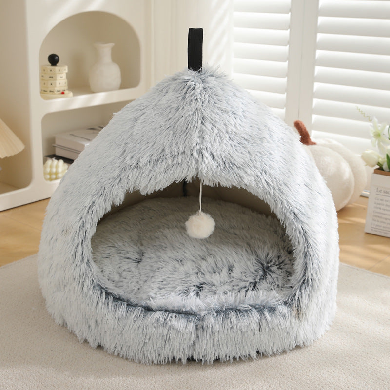 Winter Plush Warm Pet Bed For Cozy And Comfortable Sleep