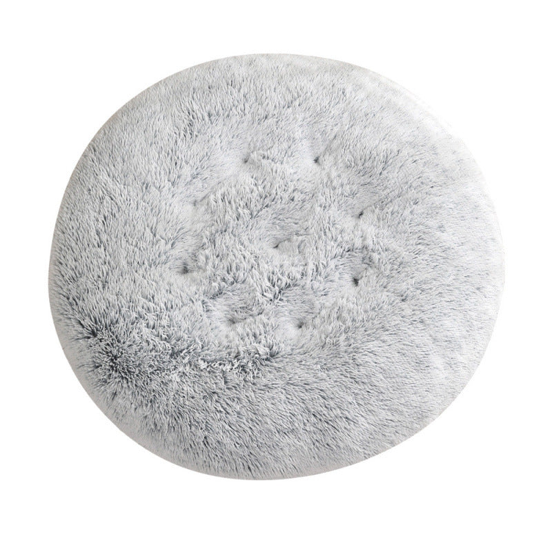 Round Plush Pet Bed Warm Sleeping Mat For Comfortable Rest