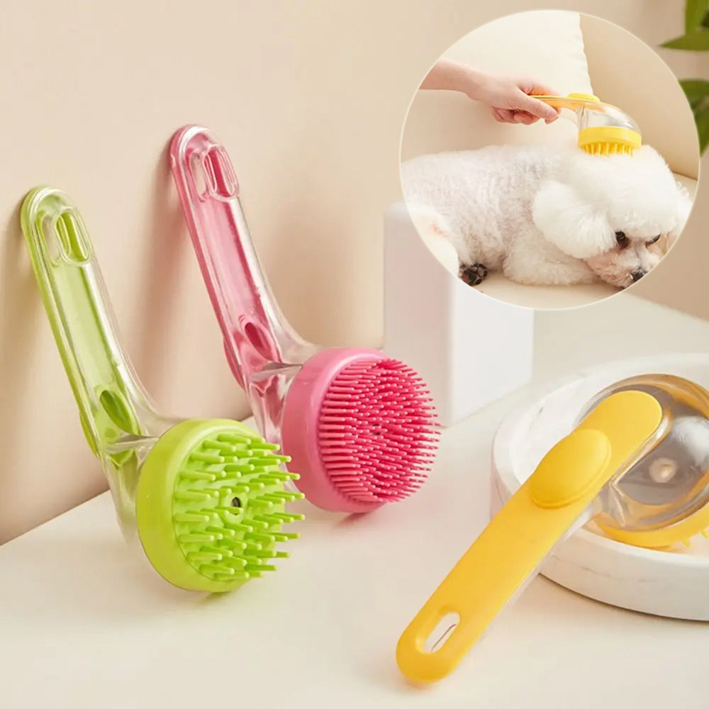 Long-Handle Pet Bath Brush For Grooming And Cleaning