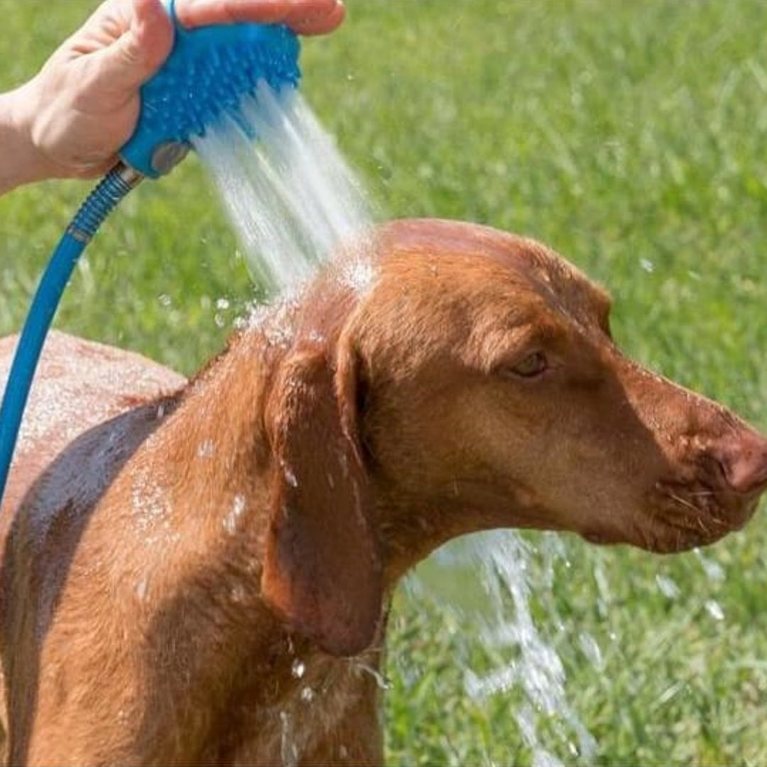 Handheld Silicone Pet Bath Glove With Nozzle For Shower Massage