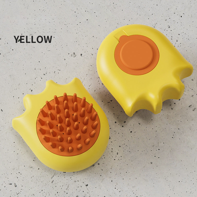Pet Bath Massage Brush Comb With Shampoo Holder For Cleaning