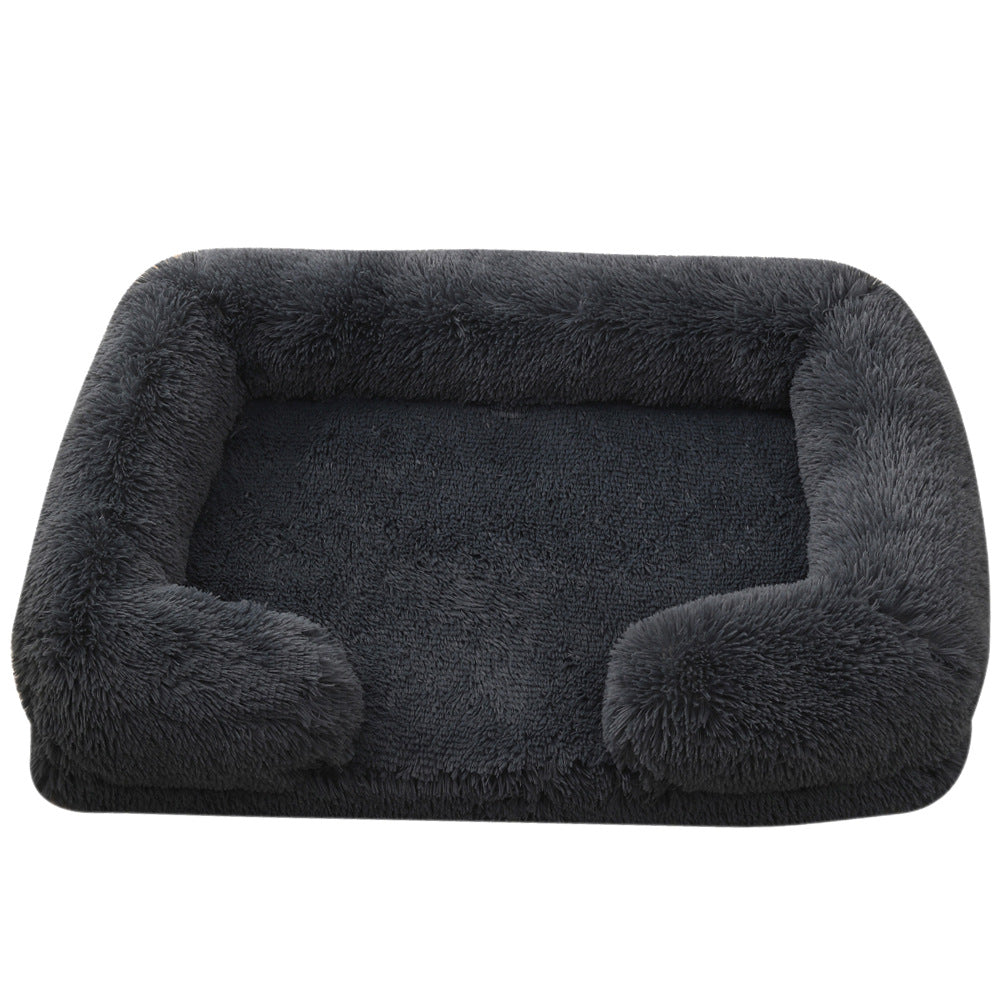 Plush Round Pet Bed Soft Nest For Comfortable And Warm Sleep