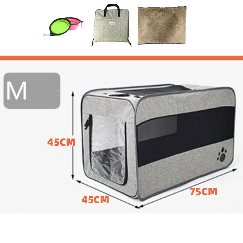 Portable Foldable Pet Carrier Bag With Safety Zipper Lock