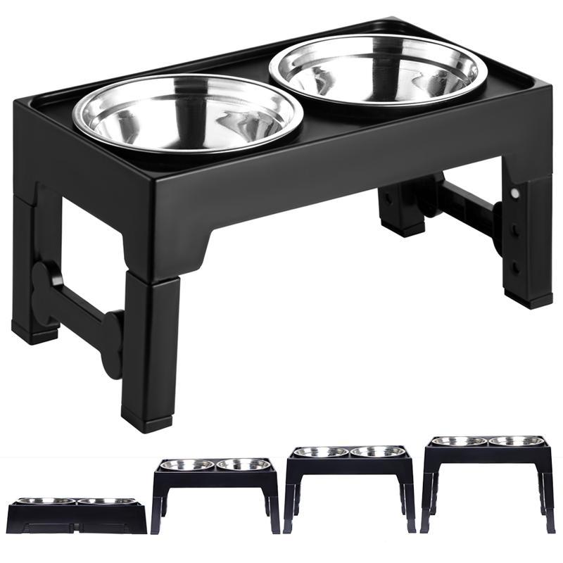 Elevated Anti-Tumble Feeding Bowl with Neck Protection for Pets