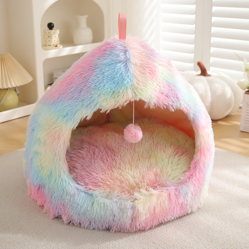 Winter Plush Warm Pet Bed For Cozy And Comfortable Sleep