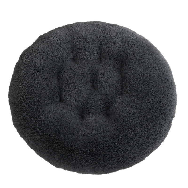 Round Plush Pet Bed Warm Sleeping Mat For Comfortable Rest
