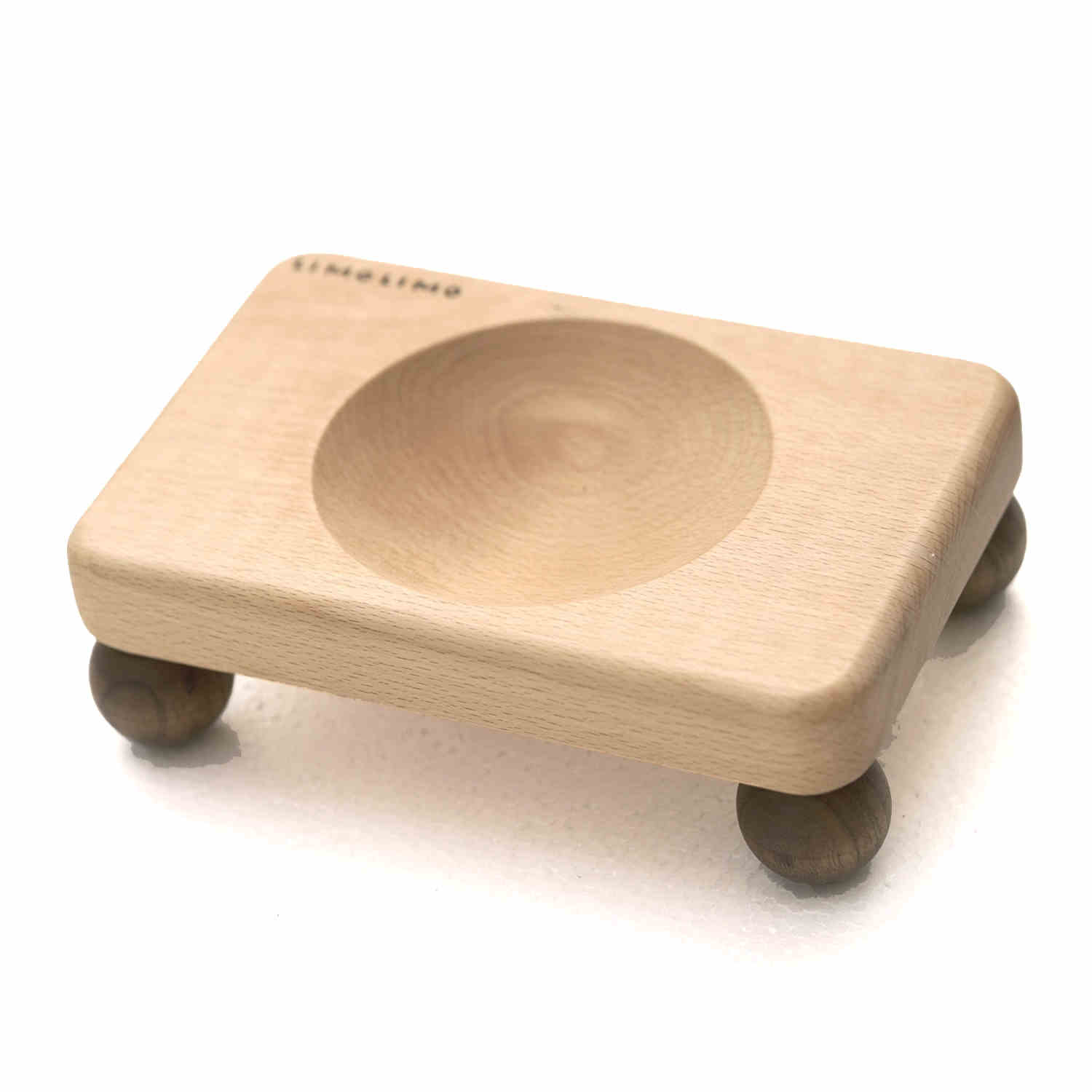 Solid Wood and Ceramic Feeding Bowls for Pets