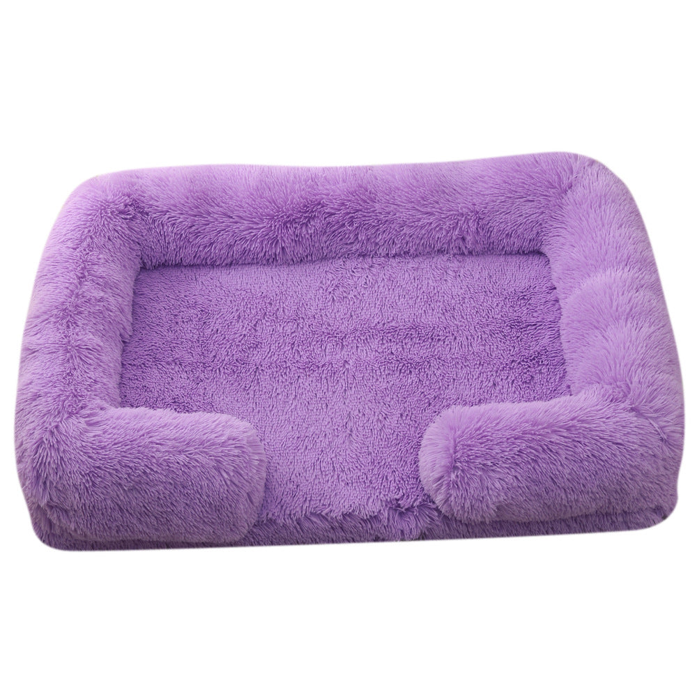 Plush Round Pet Bed Soft Nest For Comfortable And Warm Sleep