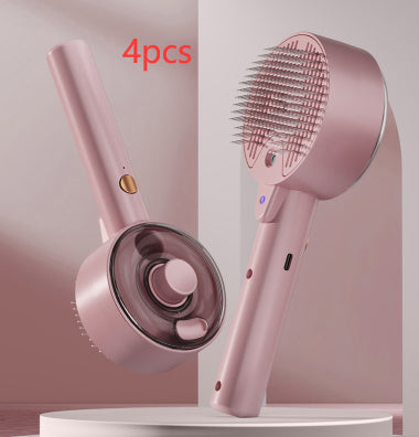 Pet Steam Grooming Brush Self Cleaning Hair Remover For Shedding And Care