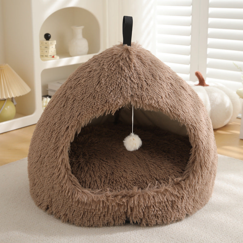 Winter Plush Warm Pet Bed For Cozy And Comfortable Sleep